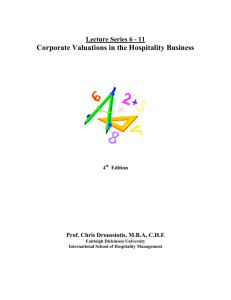 Corporate Valuations in the Hospitality Business