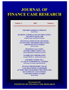 journal of - Institute of Finance Case Research