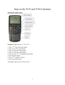 PDF Stats on the TI 83 and TI 84 Calculator