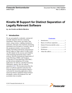 Kinetis M Support for Distinct Separation of Legally Relevant Software