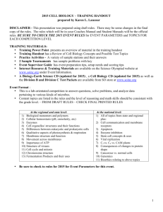 1 2015 Cell Biology – Training Handout