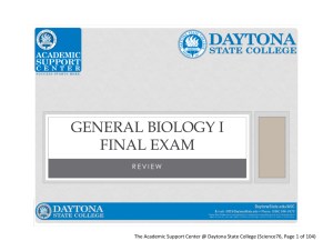 General Biology I Final Exam
