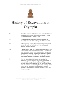 History of Excavations at Olympia