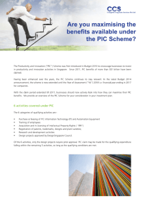 Are you maximising the benefits available under the PIC Scheme?