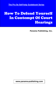 How To Defend Yourself In Contempt Of Court