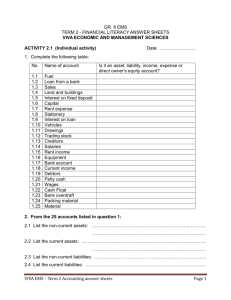 VIVA EMS – Term 2 Accounting answer sheets Page 1 GR. 8 EMS