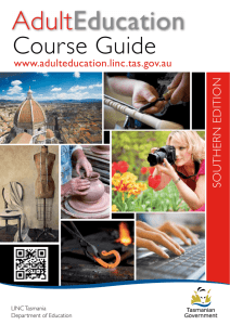 Course Guide South - Adult Education Tasmania