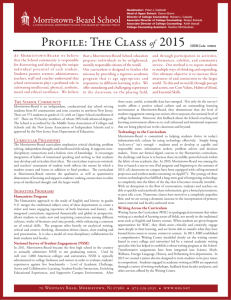 Profile: The Class of 2015 - Morristown