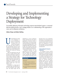 Developing and Implementing a Strategy for Technology Deployment