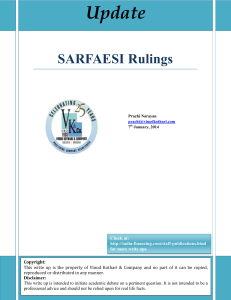 Some recent cases on SARFAESI Act, by Prachi Narayan, January 7