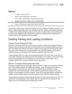 Memo Existing Parking and Loading Conditions