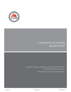 CAR RENTAL & LEASING Research Brief