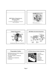 Global Operations Presentation Outline