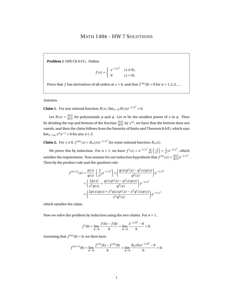 MATH 140B -HW7SOLUTIONS