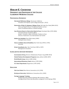 President Chodosh's Curriculum Vitae (Printable PDF)