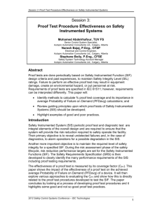 Session 3: Proof Test Procedure Effectiveness on Safety