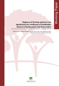 Diagnosis of farming systems in the Agroforestry for Livelihoods of