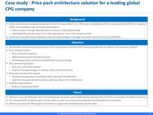 Case Study 1: Price Pack Architecture Solution For A