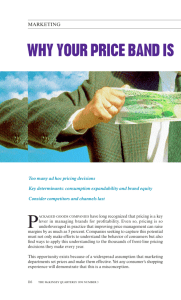 MARKETING Too many ad hoc pricing decisions Key determinants