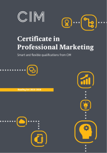Certificate in Professional Marketing
