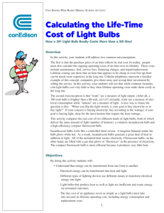 Calculating the Life-Time Cost of Light Bulbs