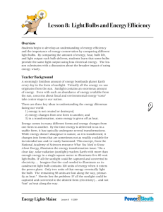 Lesson 8: Light Bulbs and Energy Efficiency
