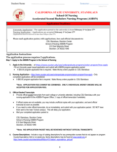 ASBSN Application - California State University Stanislaus