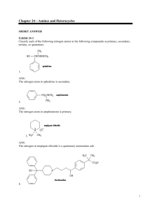 Chapter 24—Amines and Heterocycles