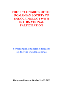 al xvi-lea congres naţional român de endocrinologie cu participare