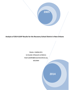 Analysis of 2014 iLEAP Results for the Recovery School District in