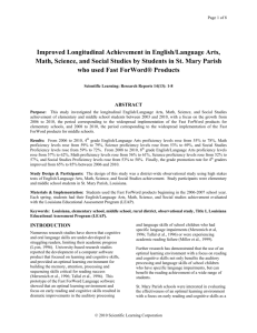 Improved Longitudinal Achievement in English/Language Arts, Math