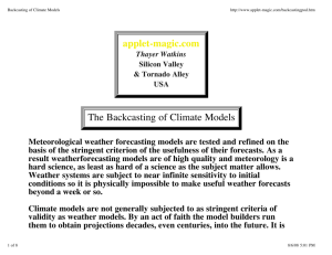 Backcasting of Climate Models