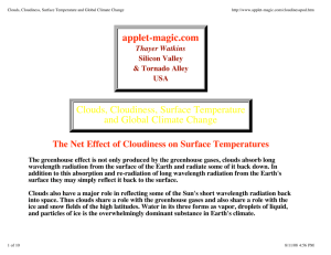 Clouds, Cloudiness, Surface Temperature and Global