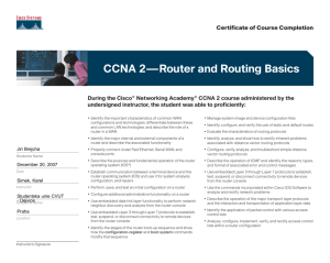 CCNA 2—Router and Routing Basics