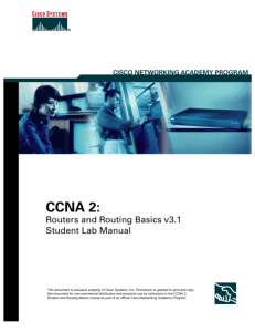 CCNA2 Lab Manual - Burleson High School Cisco Academy