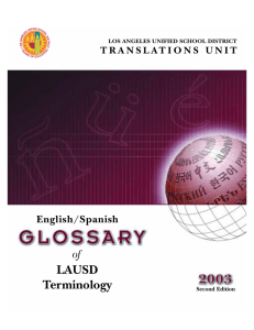 English / Spanish LAUSD Glossary 2003