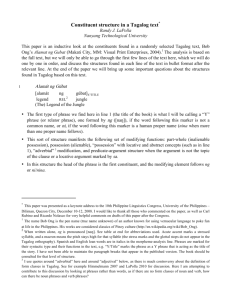 Constituent structure of a Tagalog text