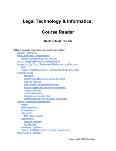 Legal Technology & Informatics: Course Reader