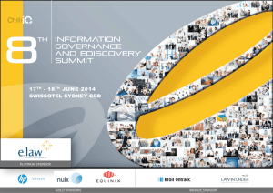 INFORMATION GOVERNANCE AND EDISCOVERY SUMMIT