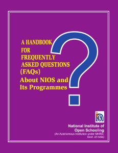 FAQ (English) - The National Institute of Open Schooling