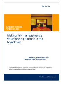 Making risk management a value-adding function in the boardroom