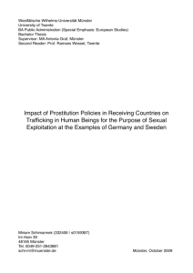 Impact of Prostitution Policies in Receiving Countries on Trafficking