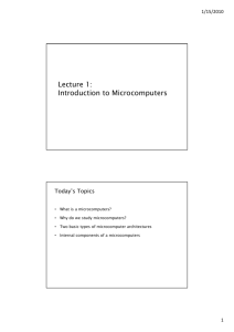 Lecture 1: Introduction to Microcomputers