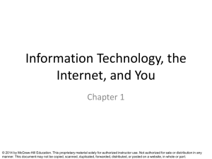 Information Technology, the Internet, and You