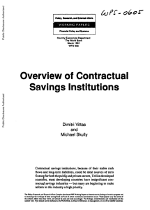 Overview of Contractual Savings Institutions