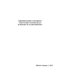 Voluntary Saving Plan - Northwestern University