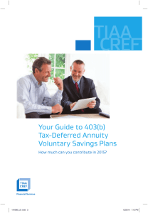 Your Guide to 403(b) Tax-Deferred Annuity Voluntary Savings Plans