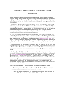 Hexateuch, Tetrateuch, and the Deuteronomic History