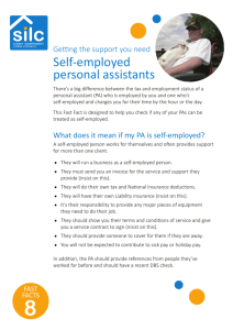 Self-employed personal assistants