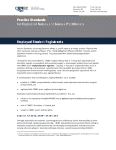 Employed Student Registrants - College of Registered Nurses of
